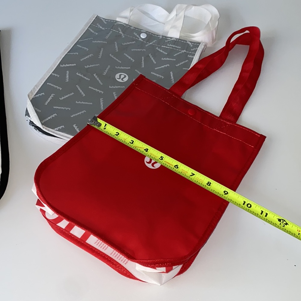 3 Lululemon Tote Bags Black and white, red, silver - Picture 3 of 8